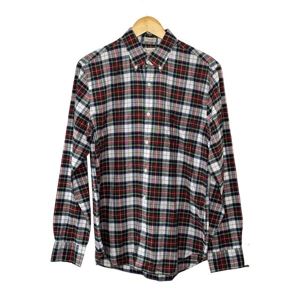 J.Crew Red Plaid Broken-In Oxford Classic Button Up Shirt Organic Cotton Medium - Picture 1 of 8